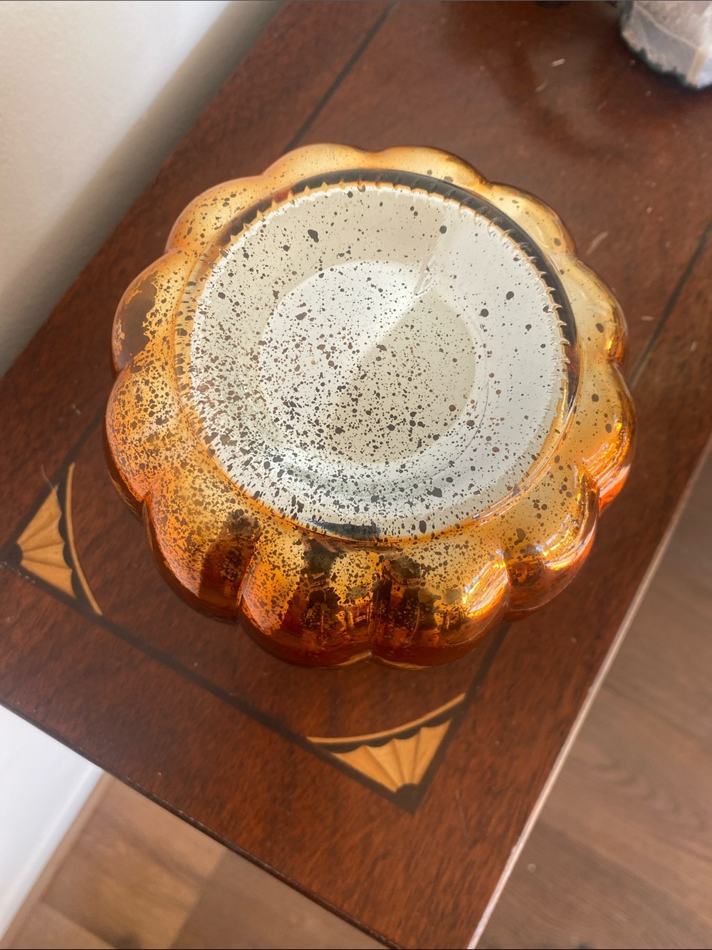 Hallmark Mercury Glass Pumpkin Tea Light Holder Autumn Fall Decor - No Candle - Picture 10 of 10